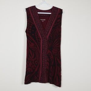 Soft Surroundings Red Wine Print Dress XS